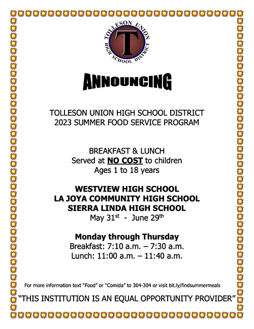 Summer Food Service flyer