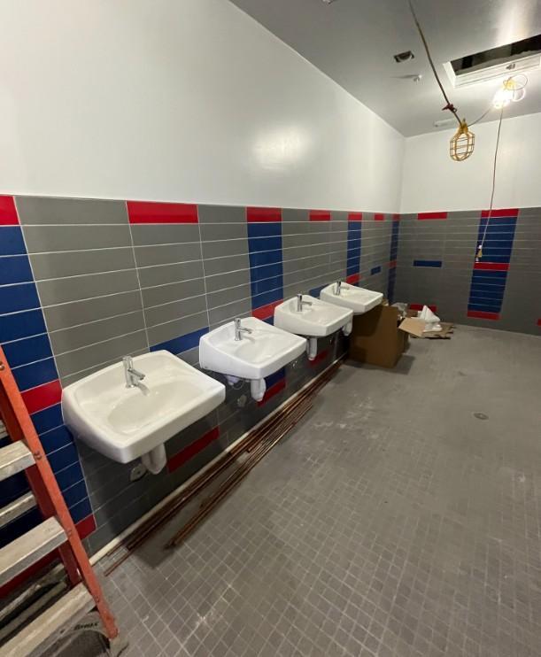 CHS restroom tile installation