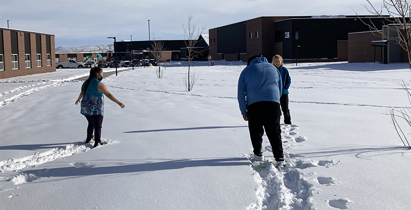 Fort Washakie high school students snowshoeing!